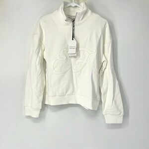 English factory NWT women’s patch 1/4 zip sweatshirt medium